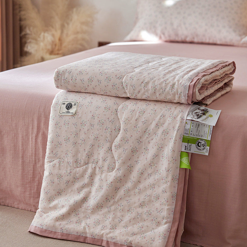 Cotton Double-Layer Yarn Summer Blanket Children's Summer Air-Conditioning Thin Duvet